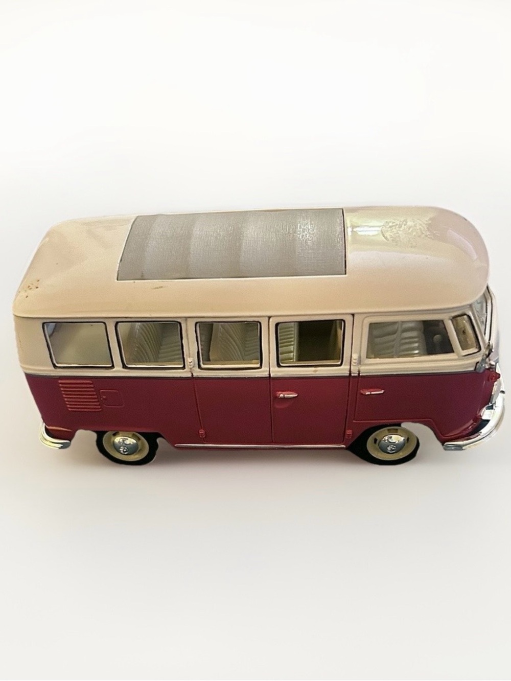 1962 Volkswagen Motorbus Red White Diecast Car Welly 3041055 1/24 Premiere
